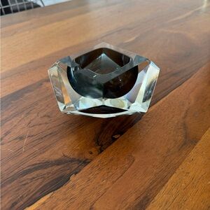 Clear Crystal Glass Ashtray / Decorative Bowl